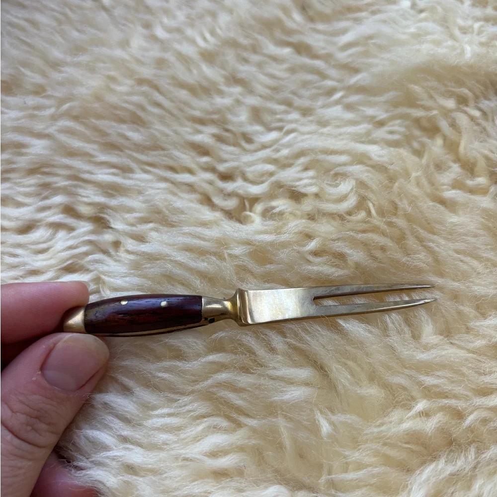 Vintage Set of Wooden Handled Charcuterie Forks